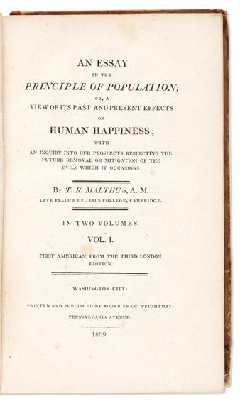 [Economics] Malthus, Thomas Robert (1766-1834) An Essay on the Principle of Population or a View of its Past and Present Effects on Hum